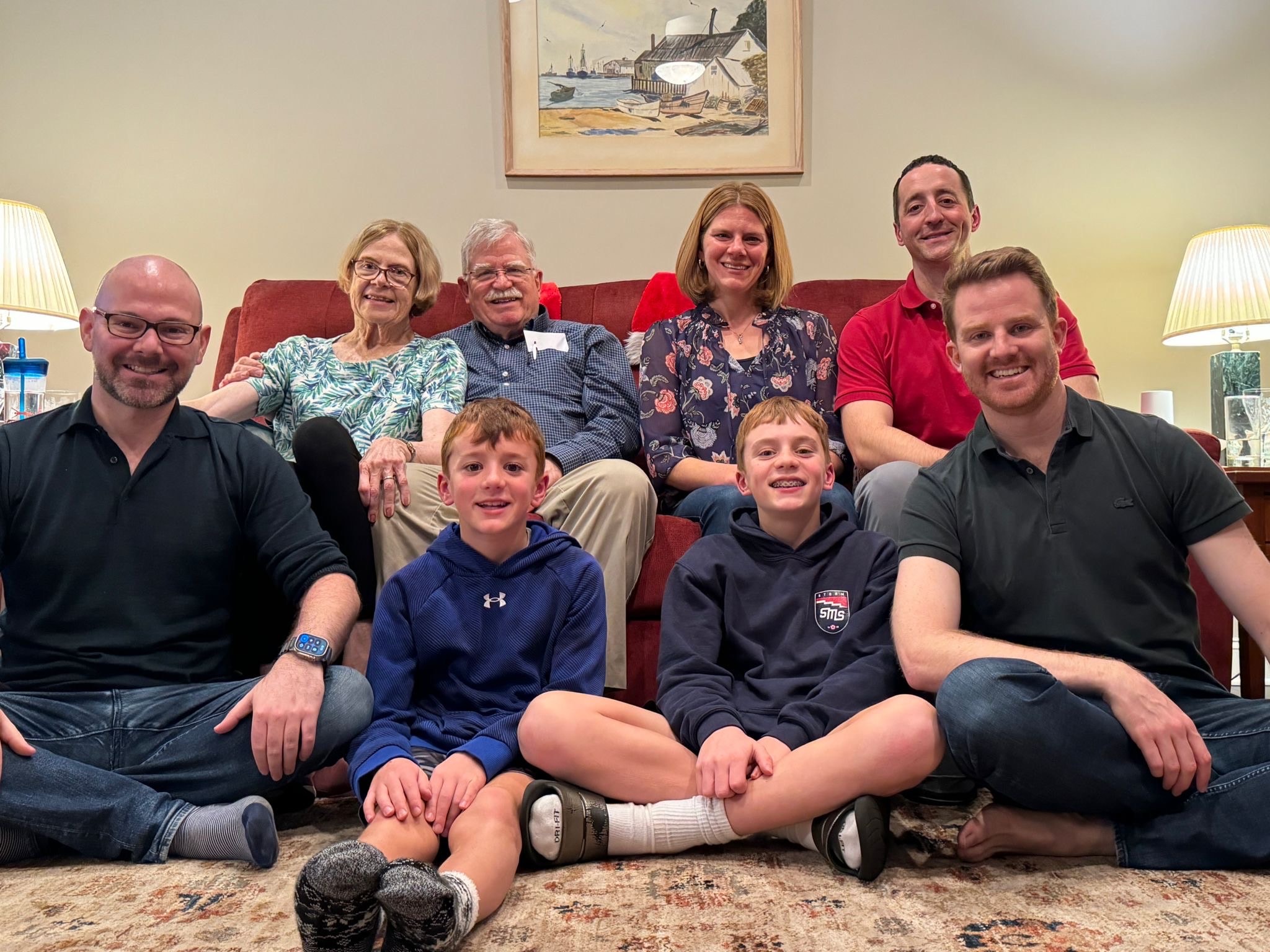 Family gathering together